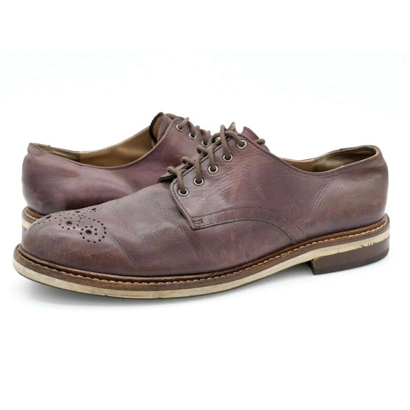 House of Hounds Oxfords Mens 10 Brown Leather Derby Brogue Toe Dress Shoes - Picture 1 of 10